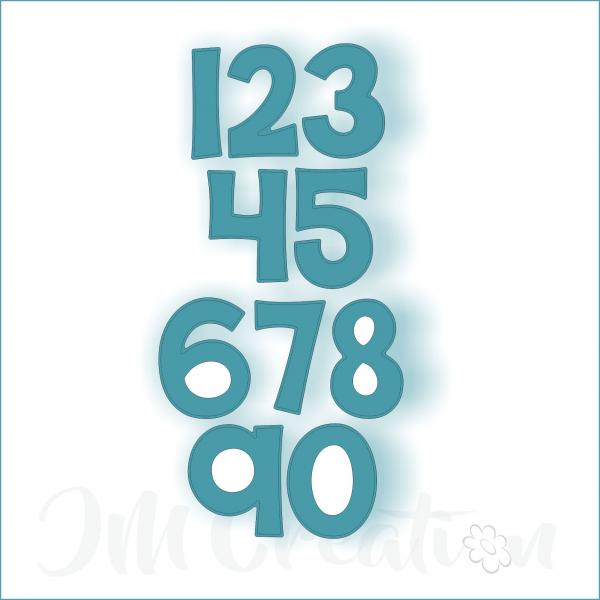 Stanzschablone - Zahlen gross